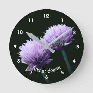 Reloj Redondo Mediano Allium de cebolleta florecida personalizado