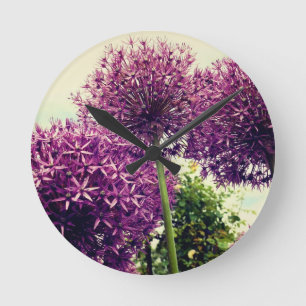 Reloj Redondo Mediano Allium Púrpura