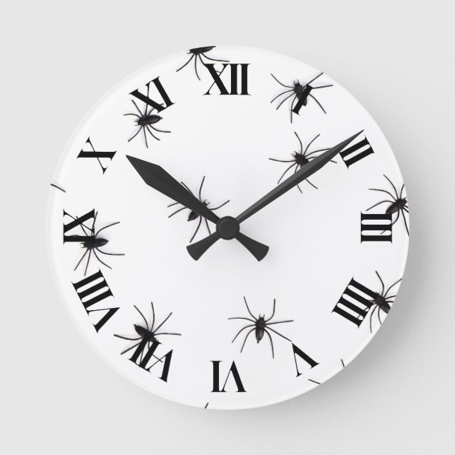 Reloj Redondo Mediano Allover Spiders Halloween (Anverso)