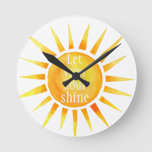 Reloj Redondo Mediano Alma Brillante Acuarela Inspiradora