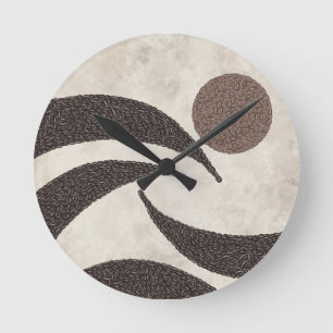 Reloj Redondo Mediano Almendras de Café- Delicia de Granos Amanecer- Alm