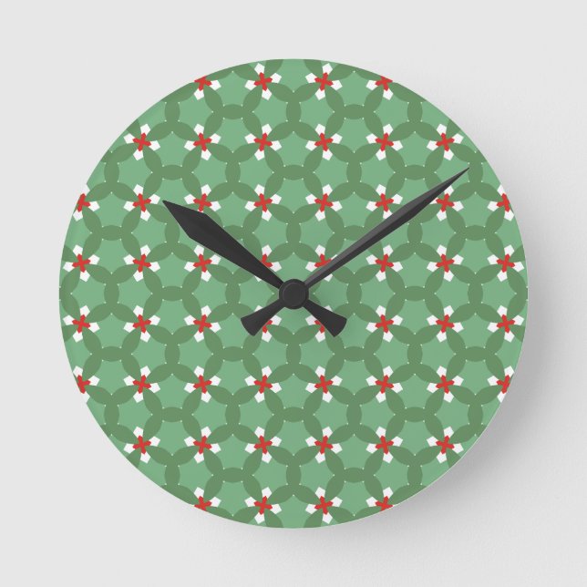 Reloj Redondo Mediano almohada de decoración de Navidad (Anverso)