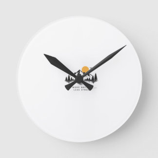 Reloj Redondo Mediano Almohada de lanzamiento de la naturaleza de montañ