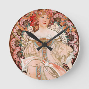 Reloj Redondo Mediano Alphonse Mucha: Daydream (Rêverie)
