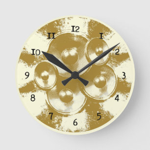 Reloj Redondo Mediano altavoces de música naranja