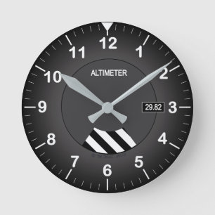 Reloj Redondo Mediano Altimeter Style Clock
