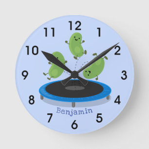 Reloj Redondo Mediano Alubias verdes graciosas y lindas en el personaliz