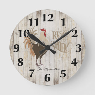 Reloj Redondo Mediano Alza de gallos y pared de brillantes