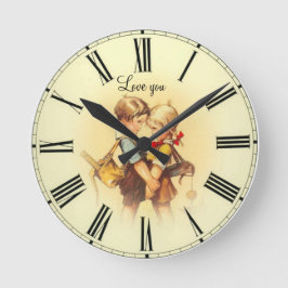 Reloj Redondo Mediano Ama a los niños vintage