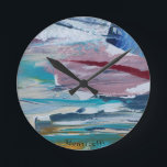 Reloj Redondo Mediano Amanecer rosado  Monticelli Art<br><div class="desc">Un reloj que enamora y destaca tu espacio. Cada pieza parte de una obra original de la artista argentina Monticelli. Sus pinturas reflejan las sensaciones,  emociones y memorias expresadas en cada trazo con la espátula y el pincel.</div>
