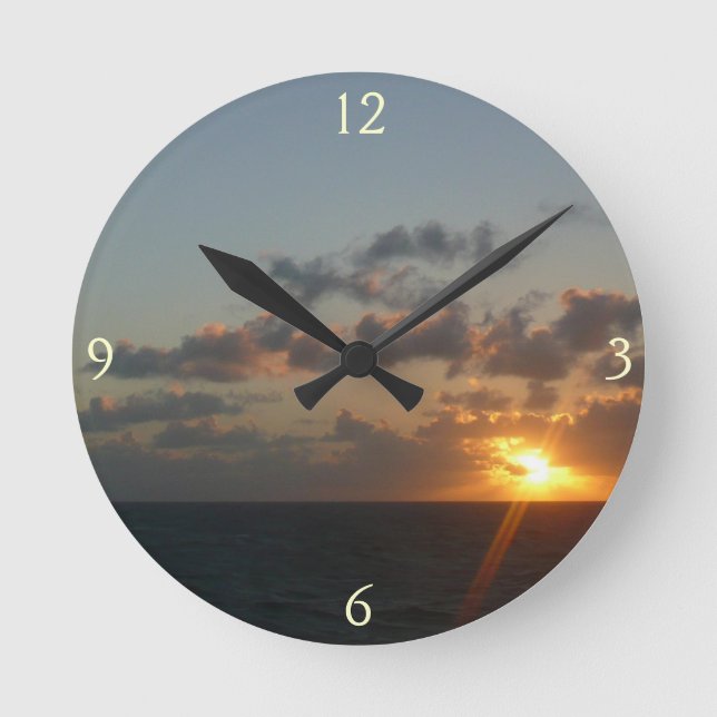 Reloj Redondo Mediano Amanecer sobre San Juan I Puerto Rico (Anverso)