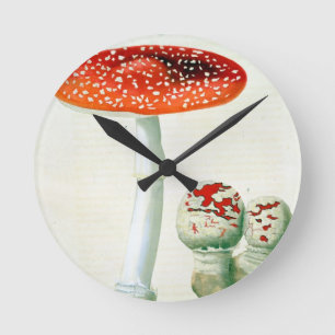 Reloj Redondo Mediano Amanita Muscaria de "Phytographie Medicale" por J