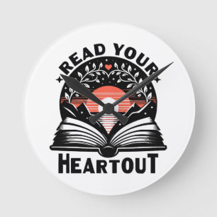 Reloj Redondo Mediano Amante de la lectura Lee tu corazón Libro Nerd