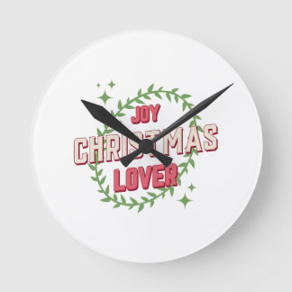 Reloj Redondo Mediano Amante de la Navidad Alegre