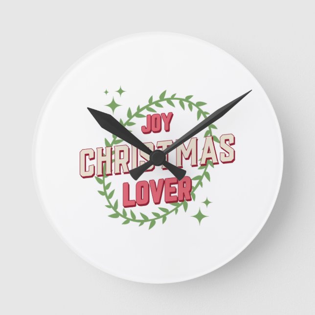 Reloj Redondo Mediano Amante de la Navidad Alegre (Anverso)