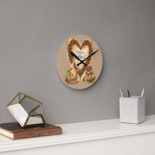 Reloj Redondo Mediano Amante del café Cozy Vintage