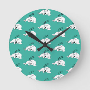 Reloj Redondo Mediano Amante del perro labrador retriever durmiendo ZZZ