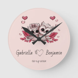 Reloj Redondo Mediano Amantes de la Personalizado cariñosa de San Valent