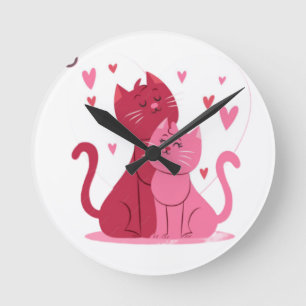Reloj Redondo Mediano Amantes de los gatos