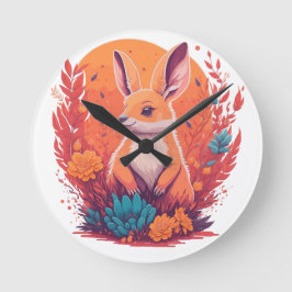 Reloj Redondo Mediano Amantes del canguro: arte canguro