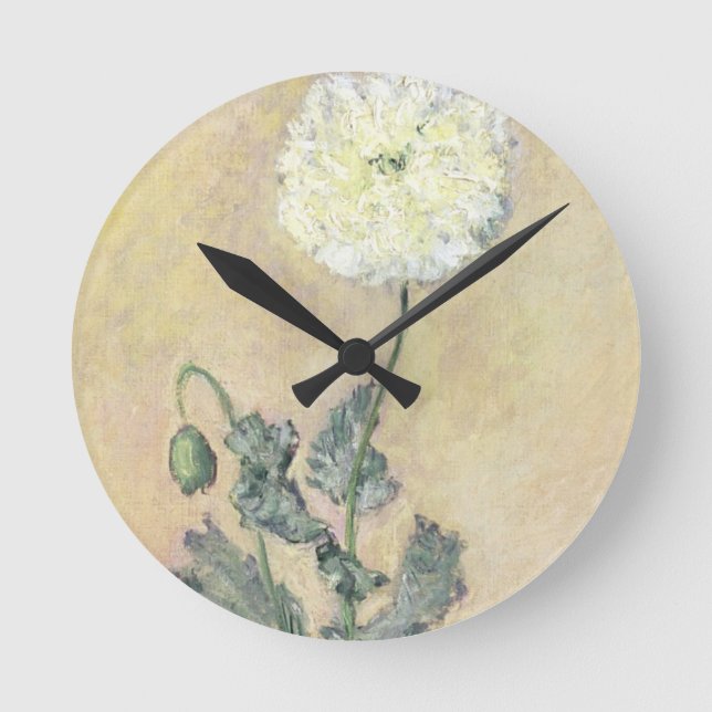 Reloj Redondo Mediano Amapola blanca de Claude Monet el |, 1883 (Anverso)