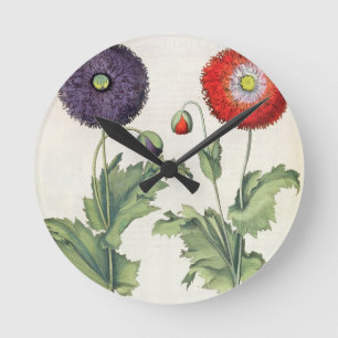 Reloj Redondo Mediano Amapolas: incarnato del multiplici del flore