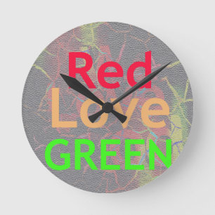 RELOJ REDONDO MEDIANO AMAR EL ORO ROJO VERDE
