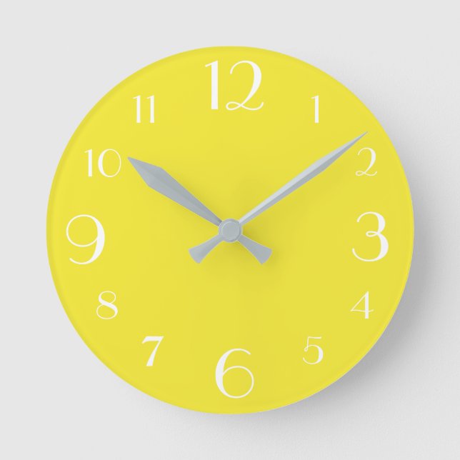 Reloj Redondo Mediano Amarillo (Anverso)