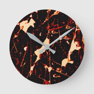 Reloj Redondo Mediano Amarillo blanco negro rojo