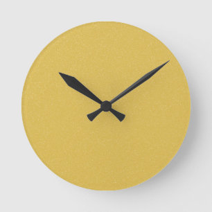 Reloj Redondo Mediano AMARILLO de las natillas de PANTONE con falso