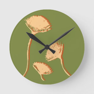 Reloj Redondo Mediano Amarillo Diente de León Pop