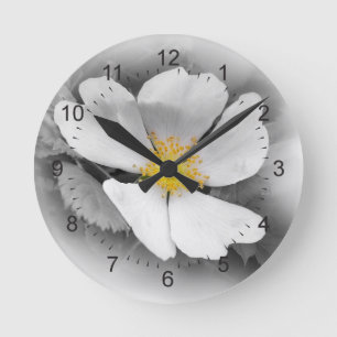 Reloj Redondo Mediano amarillo en tonos grises