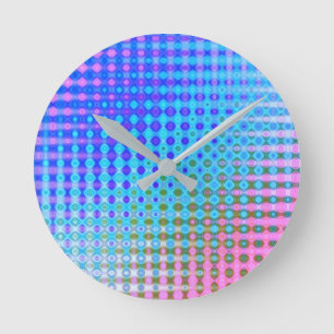Reloj Redondo Mediano Amarillo verde azul púrpura