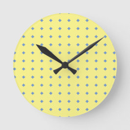 Reloj Redondo Mediano amarillo y azul, patrón de país bonito