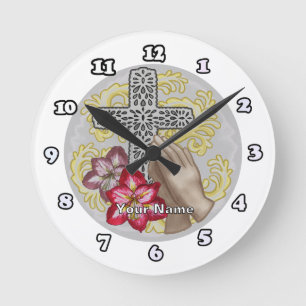 Reloj Redondo Mediano Amaryllis Cruz Cristiana