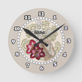 Reloj Redondo Mediano Amaryllis Rosary Clock