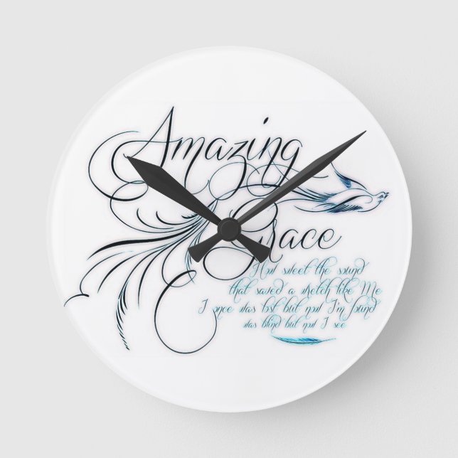 Reloj Redondo Mediano Amazing Grace (Anverso)