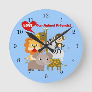 Reloj Redondo Mediano Ame a nuestros amigos animales