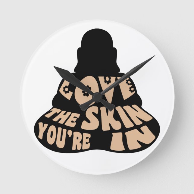 Reloj Redondo Mediano Ame la piel que usted está adentro (Anverso)