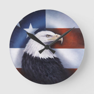 Reloj Redondo Mediano American Eagle and Flag