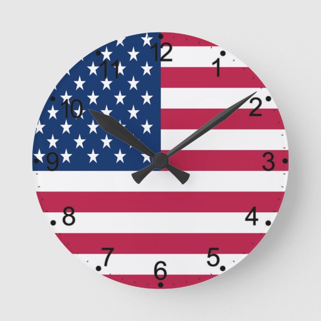 Reloj Redondo Mediano American Flag Pride Design-76353 (Anverso)
