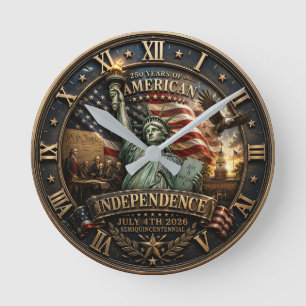 Reloj Redondo Mediano American Independence 250 Years July 4th 2026 