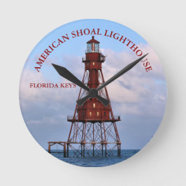 Reloj Redondo Mediano American Shoal Lighthouse Florida Round Wall Clock
