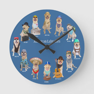 Reloj Redondo Mediano Americano Labradors
