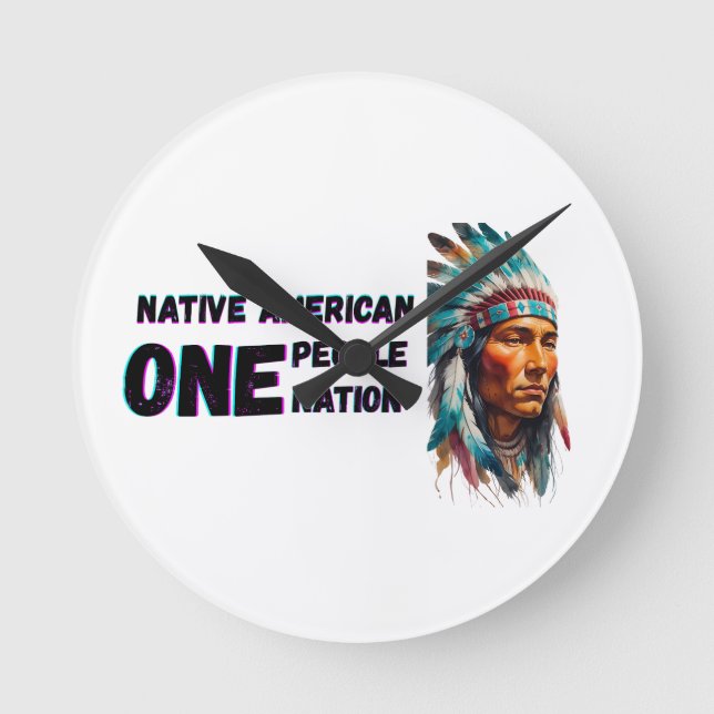 Reloj Redondo Mediano Americano nativo (Anverso)