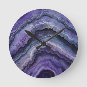 Reloj Redondo Mediano Amethyst Geode Fluid Pour