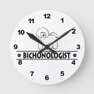 Reloj Redondo Mediano Amigo humorístico de Bichon