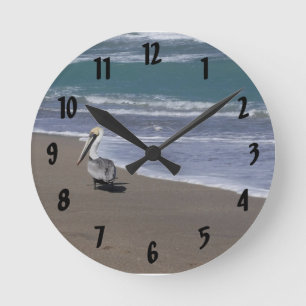 Reloj Redondo Mediano Amigos de la playa del pelícano