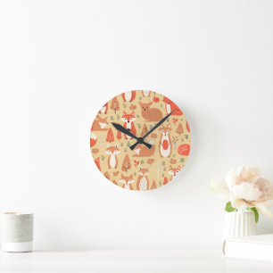 Reloj Redondo Mediano Amigos del bosque acogedor 2