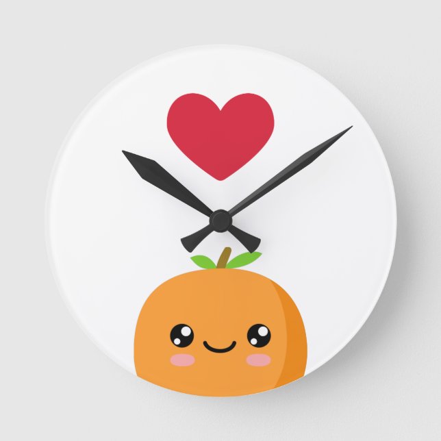 Reloj Redondo Mediano Amo a los Naranjas (Anverso)